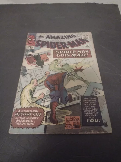 Amazing Spider-Man #24 Marvel 1965 2nd Mysterio  Sandman Silver Age Comic Book