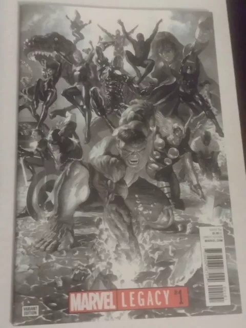 Marvel Legacy #1 Comic Alex Ross Black and White Variant Cover