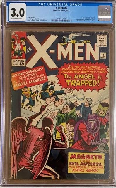 X-Men #5 - 1964 - Early Magneto, Scarlet Witch Appearances - CGC 3.0