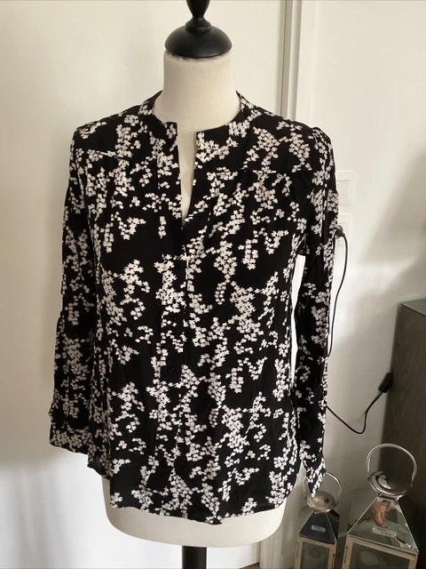 Chemisier CAROLL 100% Soie Taille M - Couleur Blanc Rose, Porté Quelques Fois, Très Bon état