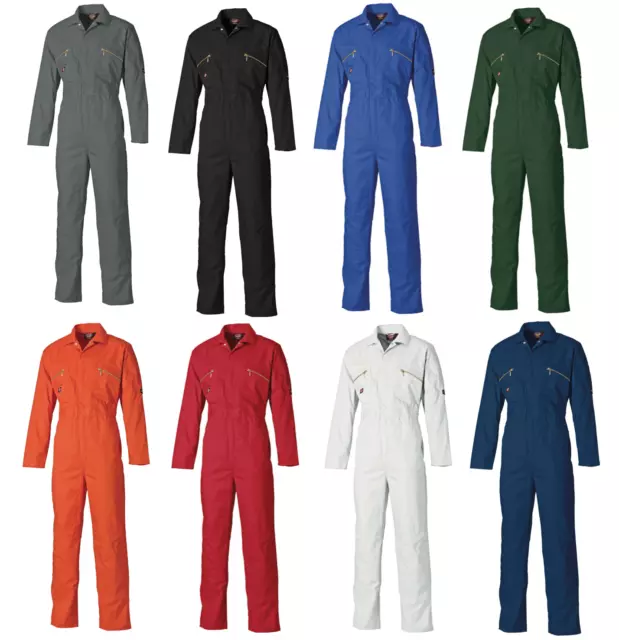 Dickies WD4839 Redhawk Coverall Overalls Boiler Suit Zip Front Green Blue Orange