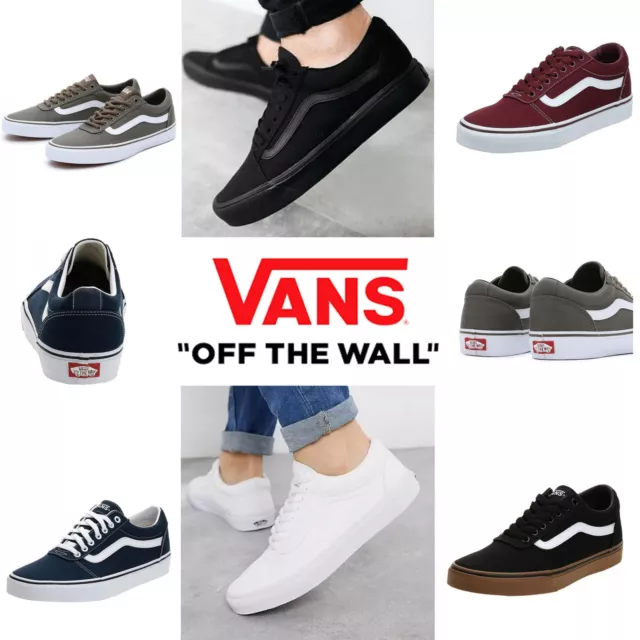 MENS VANS WARD Old Skool Lace Up Trainer Assorted Colours Size UK