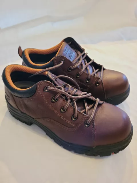 WOMENS TIMBERLAND PRO Titan Safety Toe Oxford Shoe Boot Brown Size 8.5 ...