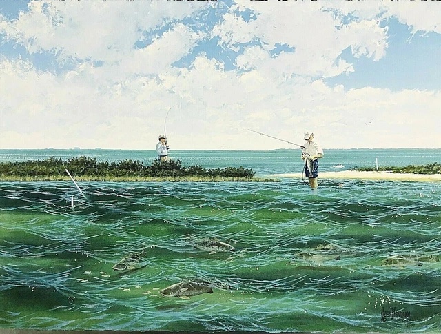 John Dearman - Pringle - FS GiClee Print Trophy Speck Wade Fishing Mint Unframed