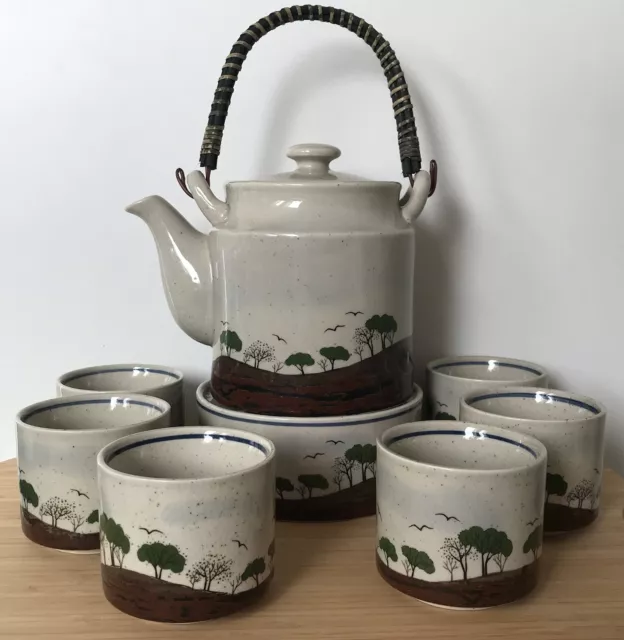 Teeservice Vintage Keramik Japan Style Midcentury Stövchen Teekanne midcentury