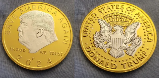 Donald Trump 2024 Gold Silver Coin US President Keep America Great Americana 3