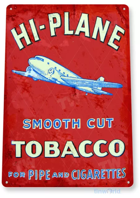 TIN SIGN Hi-Plane Tobacco Cut Metal Wall Art Cigar Smoke Shop Pub Store A736