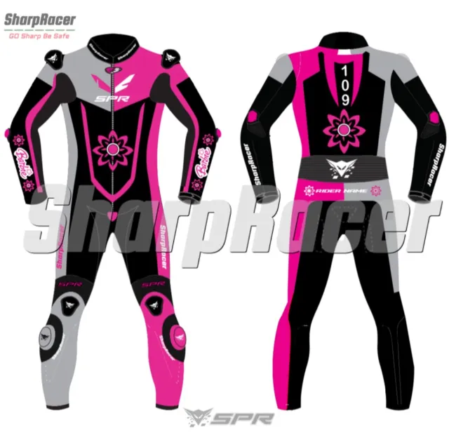 SPR Ladies Barbie Motorcycle Motorbike Leather Racing Suit Biker Riding Suit