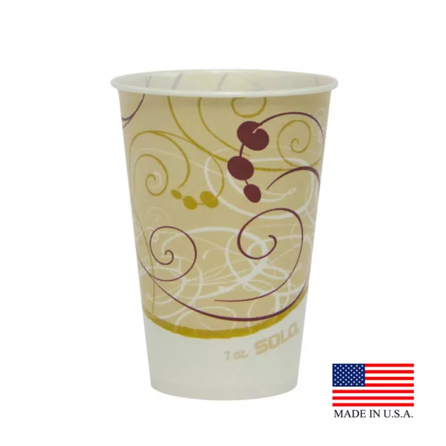 SOLO R7N-J8000 Symphony Design 7 oz. Waxed Paper Cold Cups 20/100 cs