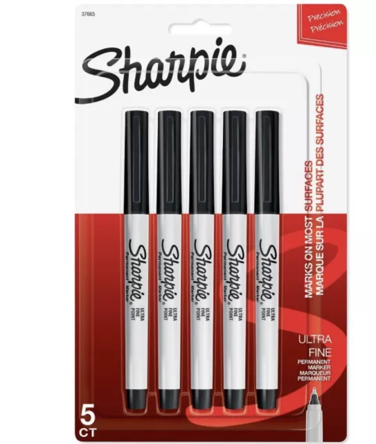 Sharpie 5pk Permanent Markers Ultra Fine Tip Black 5 Pack Sharpie Marker Fine