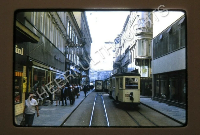 Original '69 Kodachrome Slides Linz Austria 108 Trolley Street Scene   20Z27