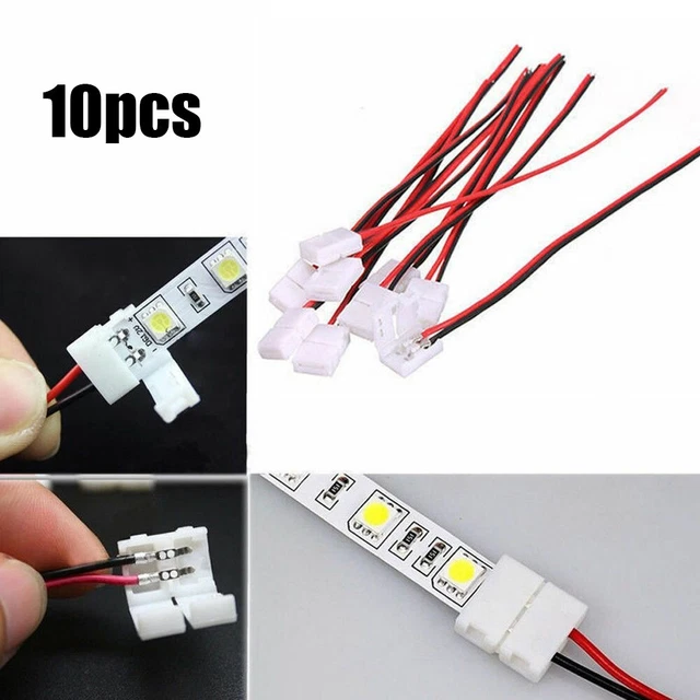 10pcs LED Strip Connector SMD 5050 5630 Single 2 Wire 10MM PCB Board Adapter