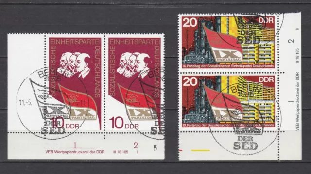 DDR - Briefmarken - 2x DV = Satz - "IX. Parteitag der SED" - Mi.2123-24 - ESST