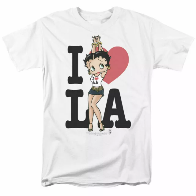 Betty Boop I Heart LA T Shirt Mens Licensed Cartoon Merch Los Angeles CA White