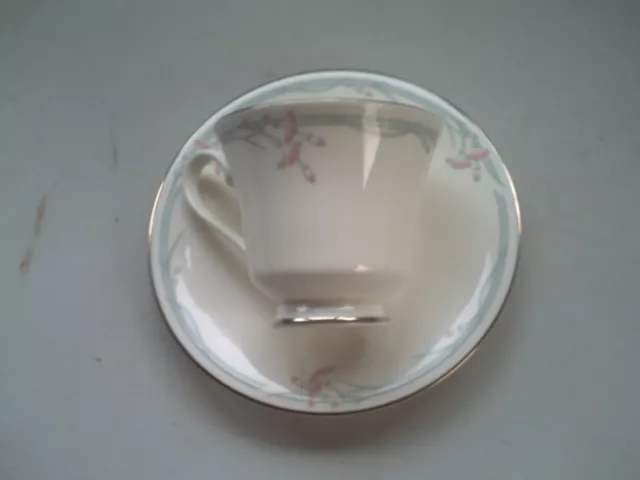 Royal Doulton Carnation 1982 bone china footed cup and saucer H5084