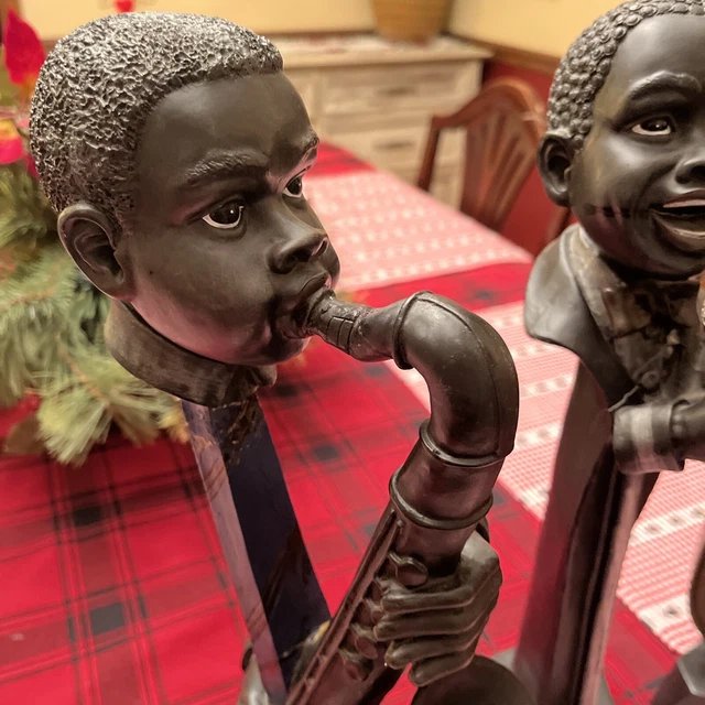 ABSTRACT JAZZ BAND Players 15 inch Resin Statue Figures Saxophone Bass