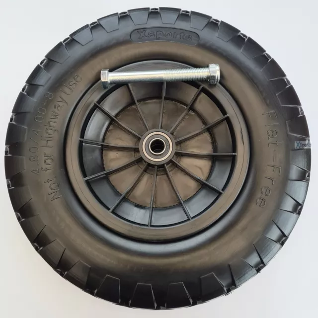 16” 4.80/4.00-8 PU Black Wheelbarrow Wheel 8'' Rim Puncture Proof. Barrow 16mm