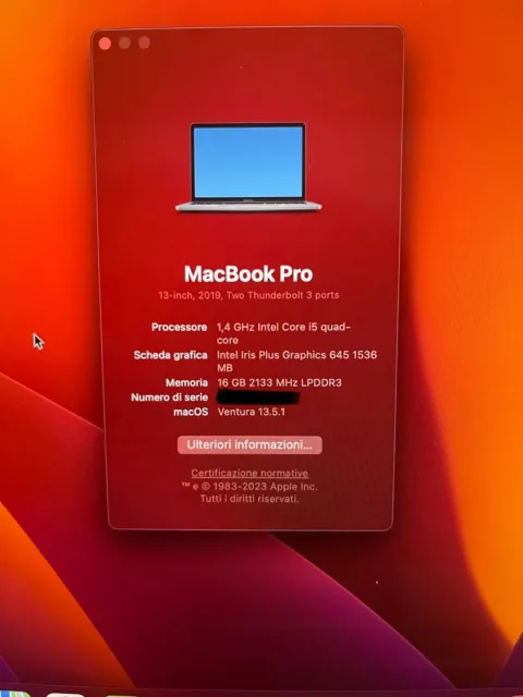 Apple MacBook Pro 13" (128GB SSD, Intel Core i5, 8GB, Touch Bar) - Late 2019