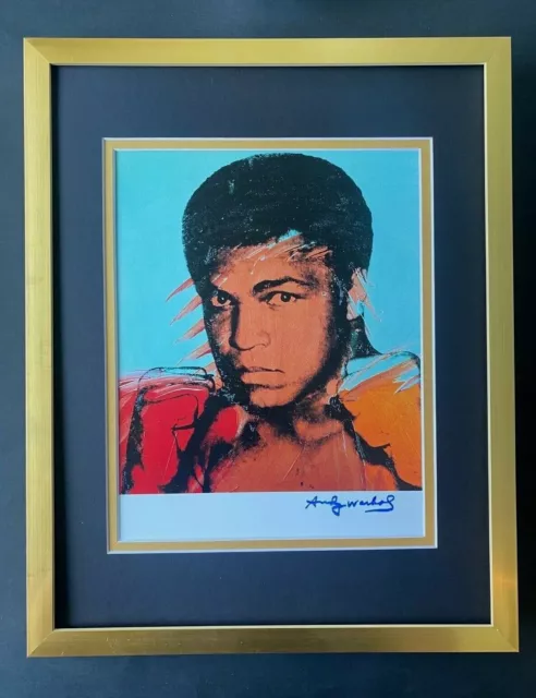 Andy Warhol  1984 Signed Muhammad Ali Print Matted To 11X14 + List $549=