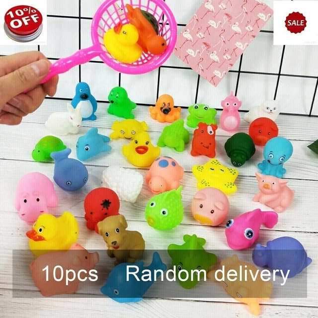10PCS Bath Toys Rubber Duck For Baby Kids Shower Fun Water Toy Set 3 Years+