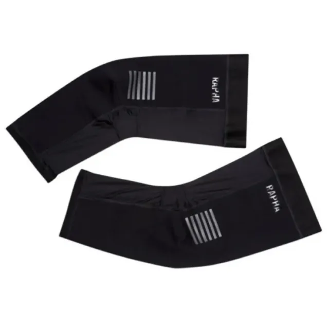 Rapha PRO TEAM Soft Shell Knee Warmers Black/Black BNWT Size L