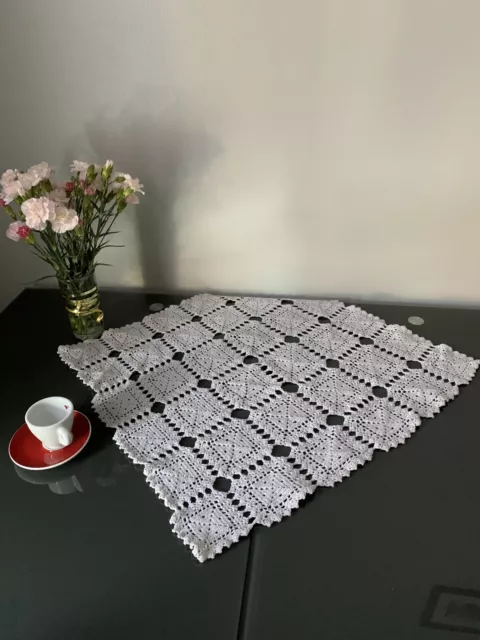 Vintage Hand Crochet Lace Doilies Placemat Decor  Table  Mats Handmade Cotton