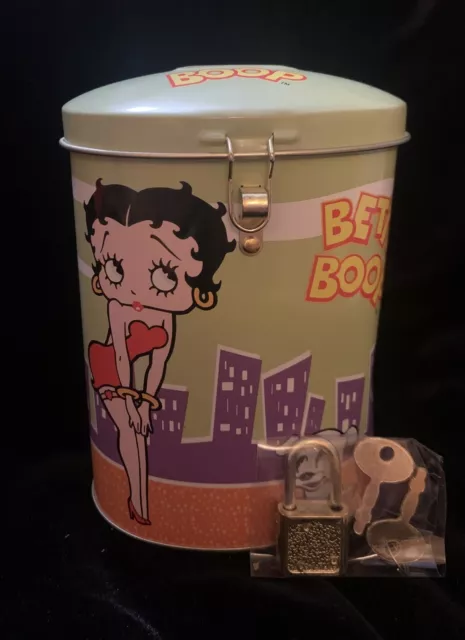 Betty Boop Tin Coin Bank With Lock And Key