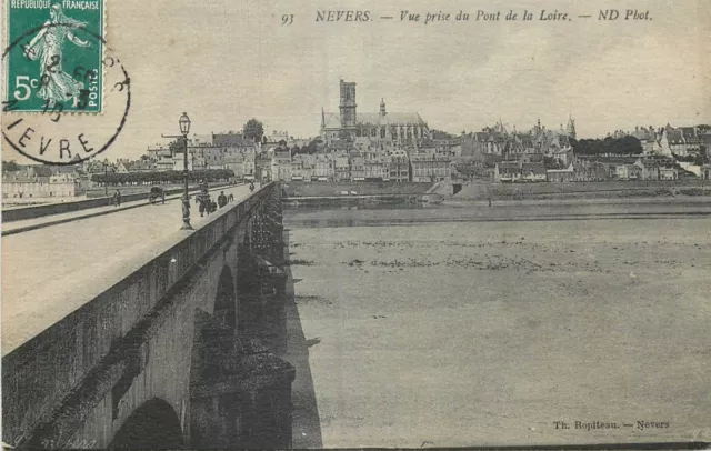 Cp Nevers Vue Prise Du Pont De La Loire Nd