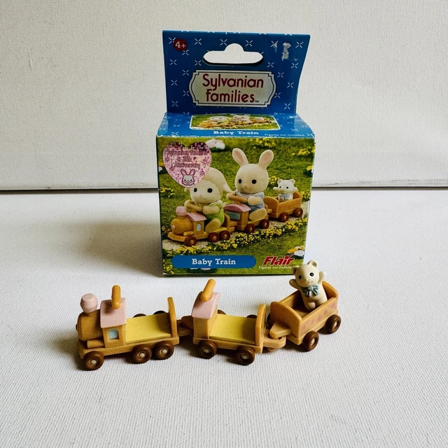 SYLVANIAN FAMILIES FLAIR UK Baby Train Complete Set BOXED Calico