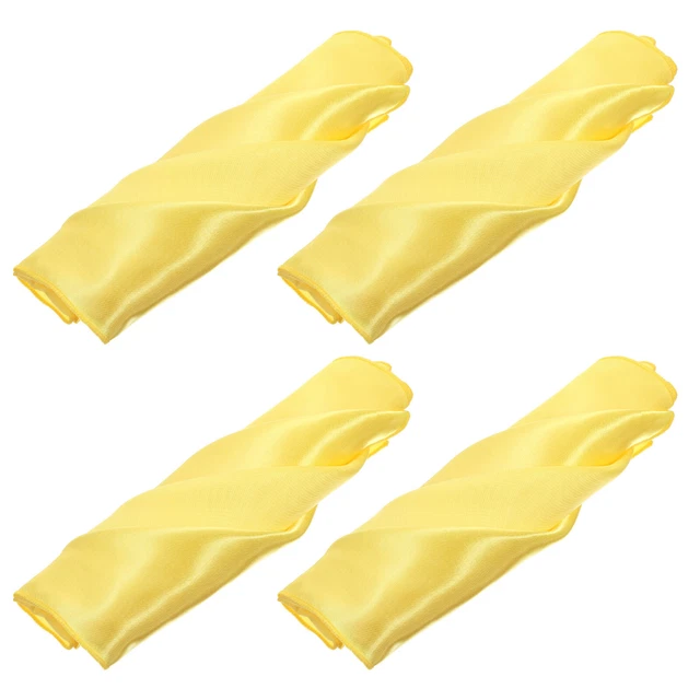 12pcs Yellow Satin Table Napkins Polyester Square Bright Table Napkin 20×20 Inch