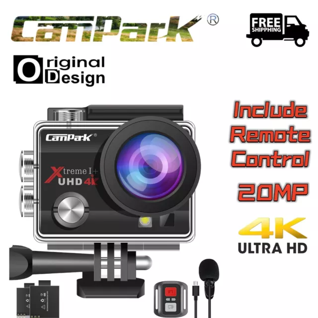 Campark 4K HD Action Camera 20MP Wifi Sony Sensor Waterproof Sport Camcorder DVR