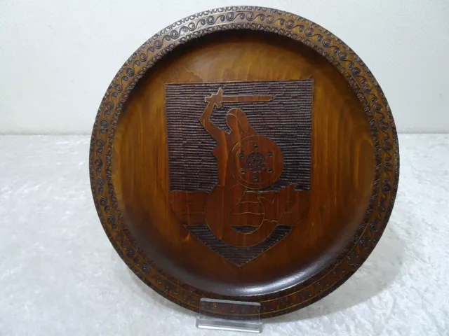 Ngrew2 - Madera Diseño Placa de Pared Sirena Varsovia Metallintarsien Vintage