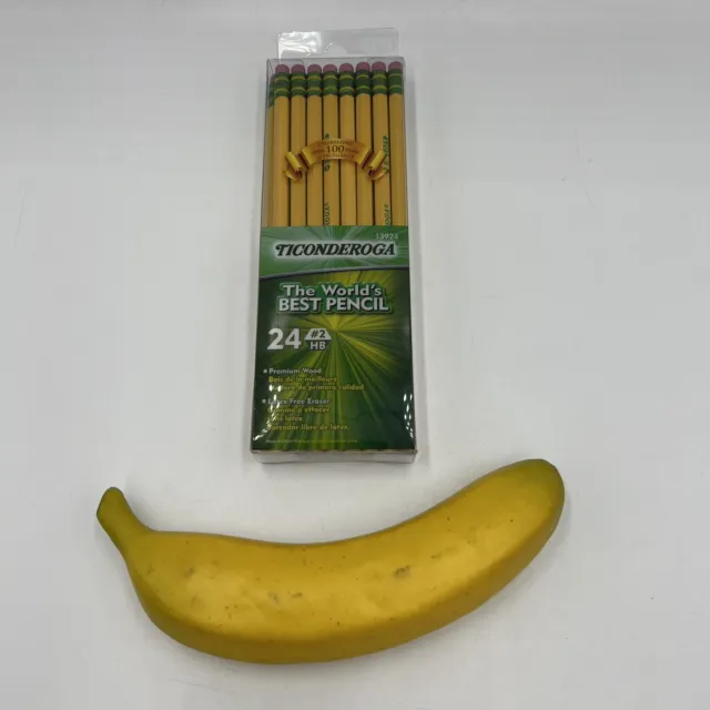 Ticonderoga Premium Wood Pencils, Unsharpened #2 Lead, Yellow, 24 Count