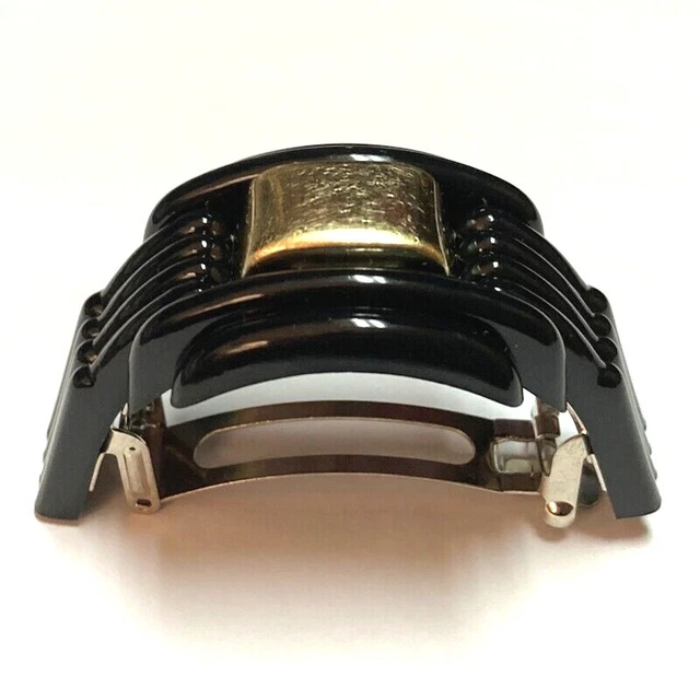 Art Deco Black Gold Arch Curved Ponytail Barrette Women Hair Clip Made in France