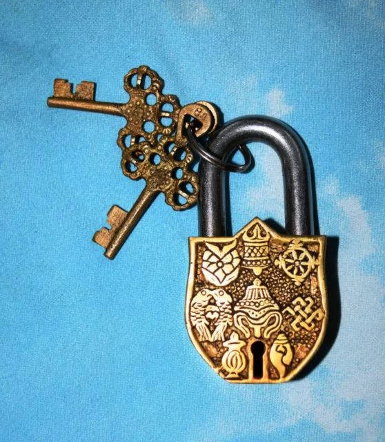 Brass Collection Religious Ganesha Design Padlock Handicraft Door Lock Item JD7