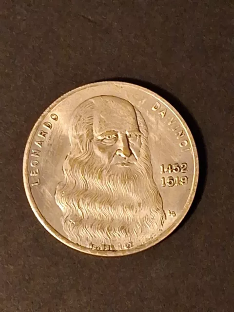 Leonardo Da Vinci Maja Desunda -Spain  Ag .999 Silver Coin.