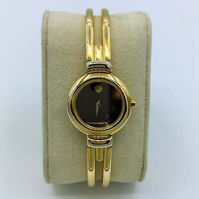 Movado Swiss Quartz 88.A1.809.A Gold Tone Black Dial Ladies Wrist Watch 4534825