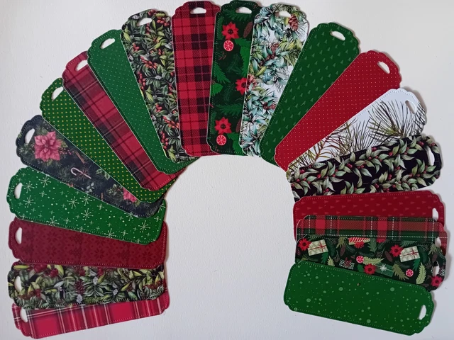 20 small bookmarks 20 patterned bookmark set COZY CHRISTMAS