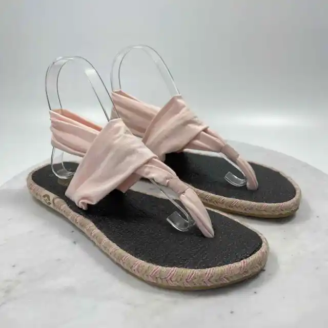 Nalho Yoga Espadrille Sandals Womens 10 Pink Stretchy Fabric Memory Foam Thong