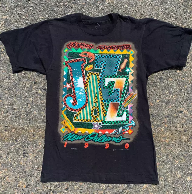 Vintage New Orleans Jazz Festival 1990 French Quarter Retro Band T Shirt Size M