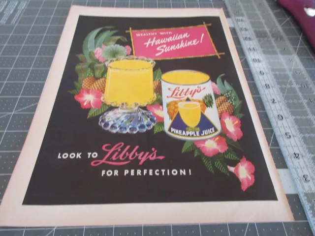 1951 Hawaiian Sunshine ! Libbys Pineapple Juice, Print Ad