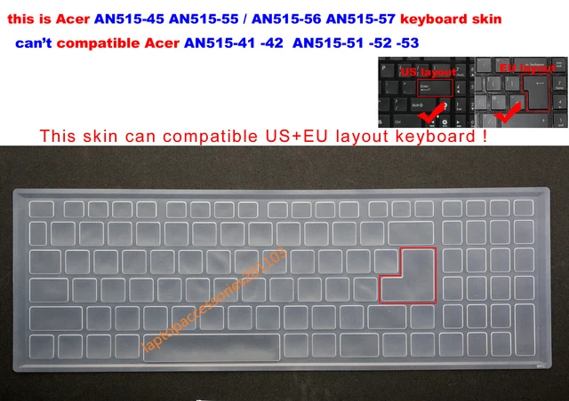 KEYBOARD PROTECTOR SKIN for Acer Nitro N20C2 AN515-45 AN515-55 AN515-56 ...
