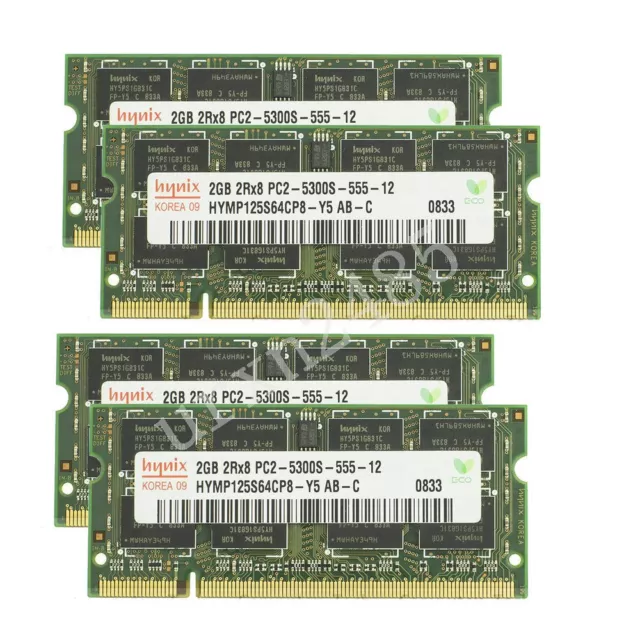 8GB 4x 2GB / 1GB DDR2 667MHz PC2-5300S SODIMM Laptop Speicher RAM  für Hynix