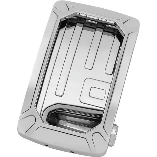 Chrome Kuryakyn Nova Vertical Side Mount Curved License Plate Holder