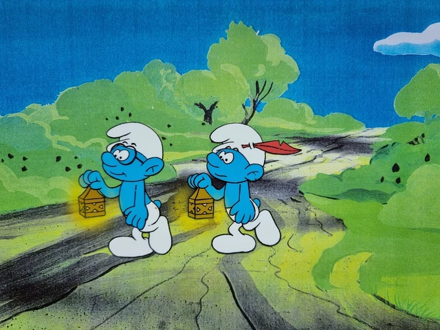 HANNA BARBERA ORIGINAL 1980s Vintage TV SMURFS Animation Art Production ...