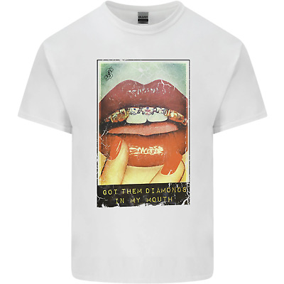 Li Diamanti in bocca da Uomo Cotone T-Shirt Tee Top