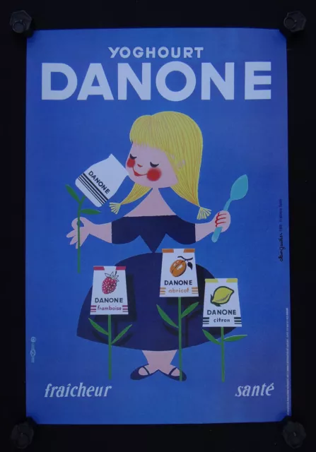 Affiche YAOURT DANONE par ALAIN GAUTHIER yoghourt 40X60 cm