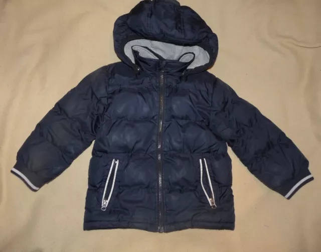 DOUDOUNE PARKA capuche bleu marine Timberland gar on 4 ans BE