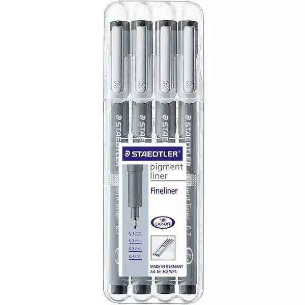 Staedtler 308 WP4    Pennarello punta fine Nero 0.1 mm, 0.3 mm, 0.5 mm, 0.7 mm 4