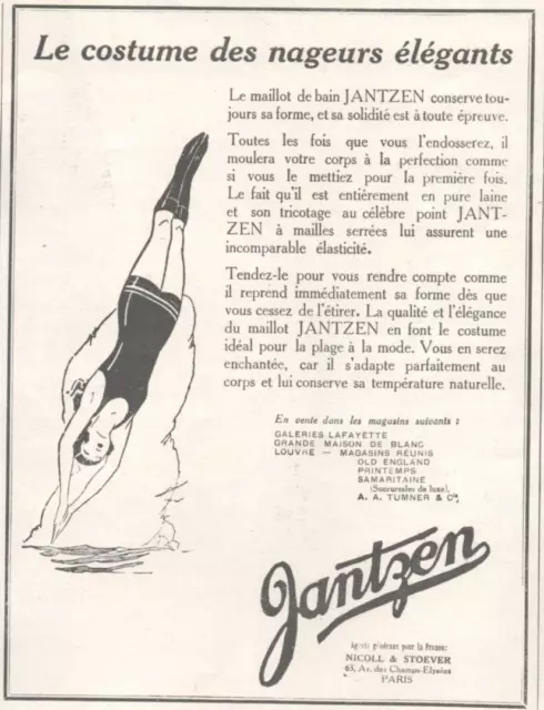 ▬► PUBLICITE ADVERTISING AD Maillot de Bain JANTZEN 1926